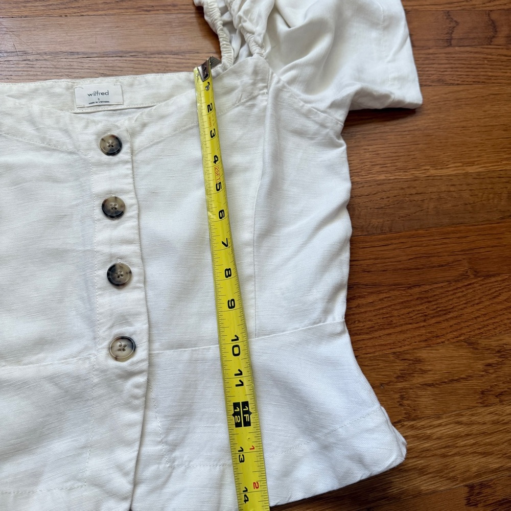Wilfred Aritzia white linen blend Janine button blouse Small - Picture 6 of 11